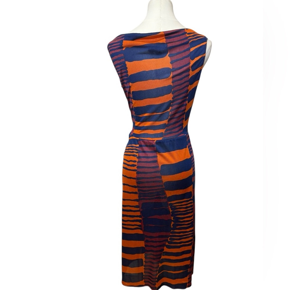 Vintage Anna Sui Silk Printed Cowl Neck Dress in Multicolor (Spring 2001) Size 4 - Picture 4 of 8